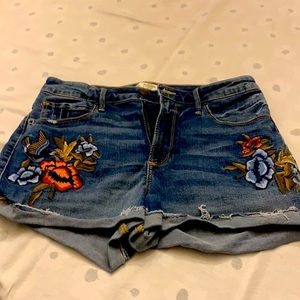 Abercrombie jean shorts. Flower design on the side